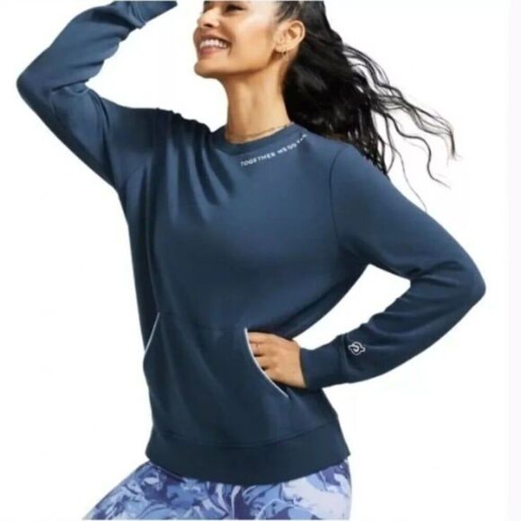 Peloton Elevate Pocket Crewneck Sweatshirt Blue Size L - Picture 1 of 9